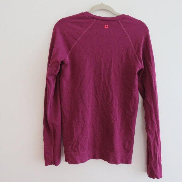 SWEATY BETTY Modal Dot Jacquard Base Layer Top in Amaranth Pink - Size S - Picture 6 of 15
